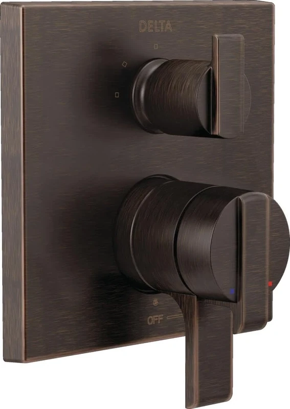 DELTA Faucet T27867-RB, Venetian Bronze Ara Angular Modern Monitor 17 Series Valve Trim with 3-Setting Integrated Diverter