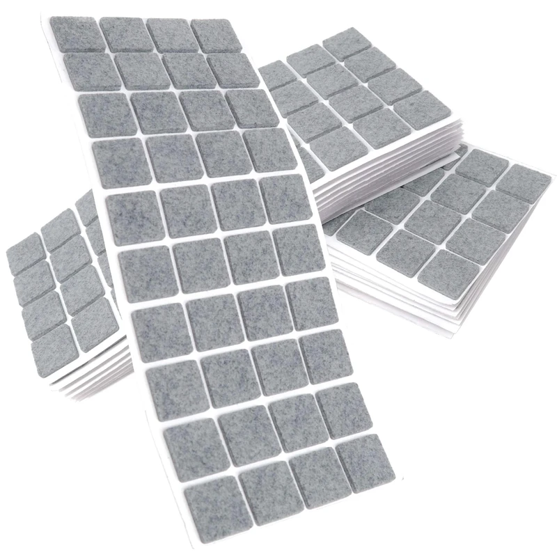 Adsamm® / 2000 x self-adhesive felt pads/Grey / 0.98x0.98'' (25x25 mm) / square / 0.138'' / 3.5 mm thick stick-on furniture felt glides/Furniture & Chair Glides