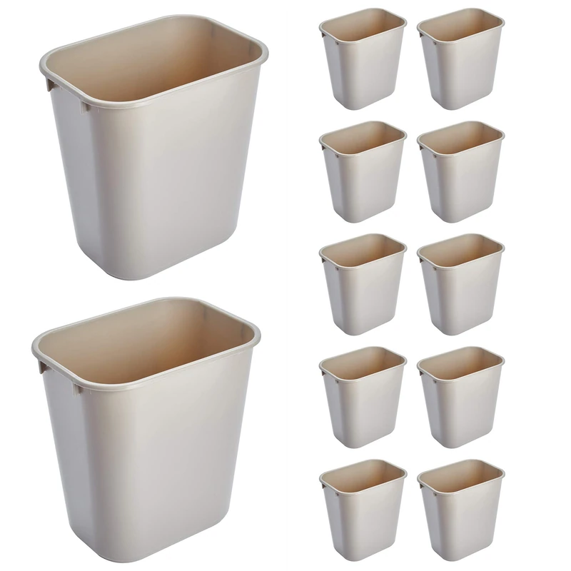 Rubbermaid Commercial Products Fg295500Bla Plastic Resin Deskside Wastebasket, 3.5 Gallon/13 Quart, Black