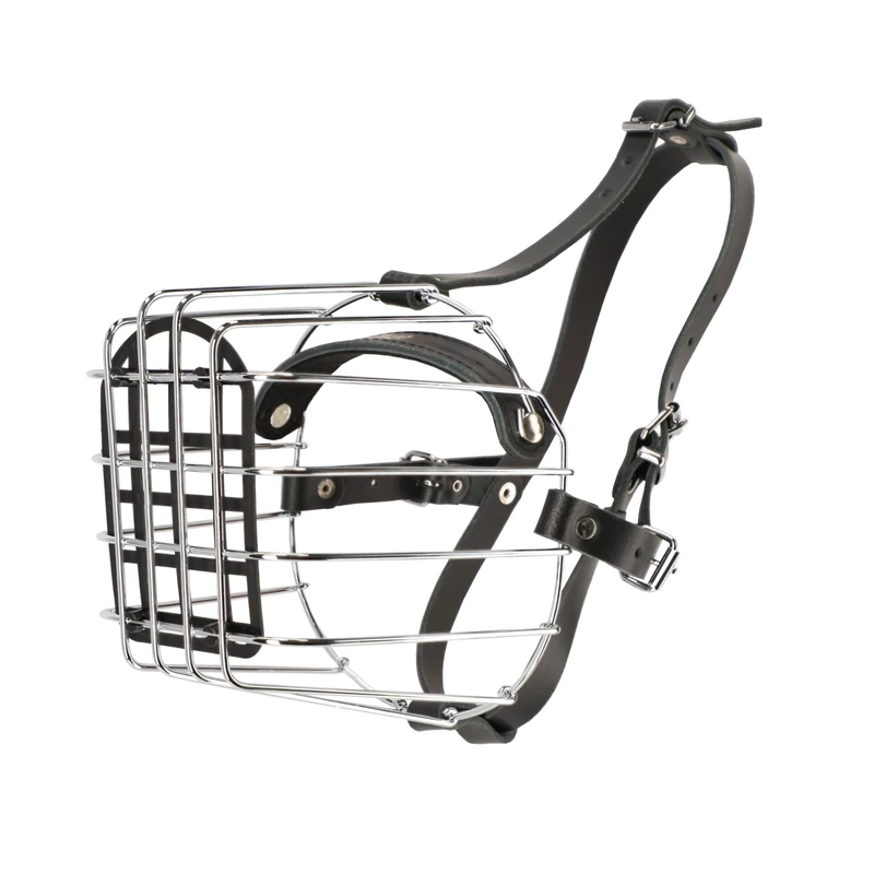 Dingo Metal Muzzle for Caucasian Shepherd 41 cm Circuit Below Eyes, 14 cm Metal Wire Length 14017