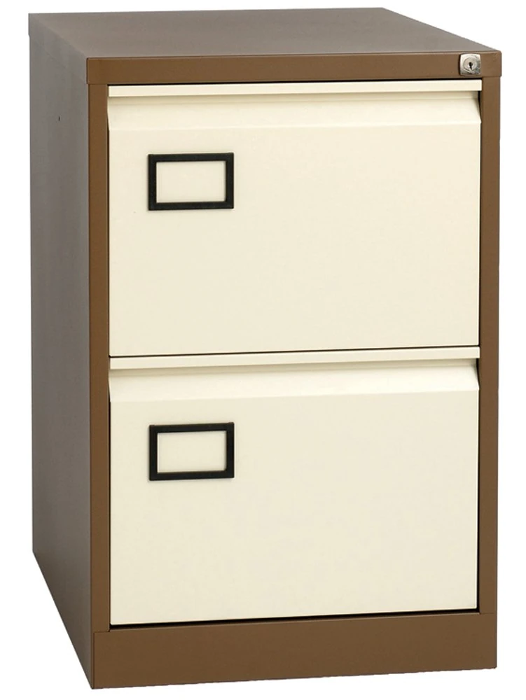 Office Hippo Bisley 2-Drawer Filing Cabinet - Coffee Cream