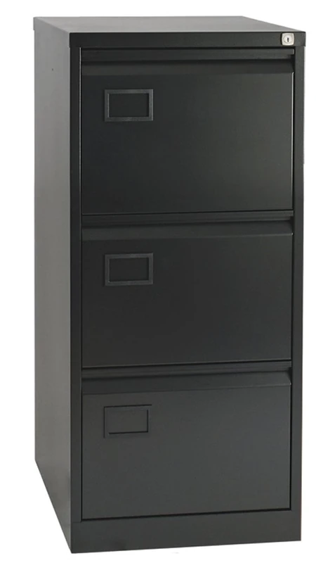 Office Hippo Bisley 3-Drawer Filing Cabinet - Black