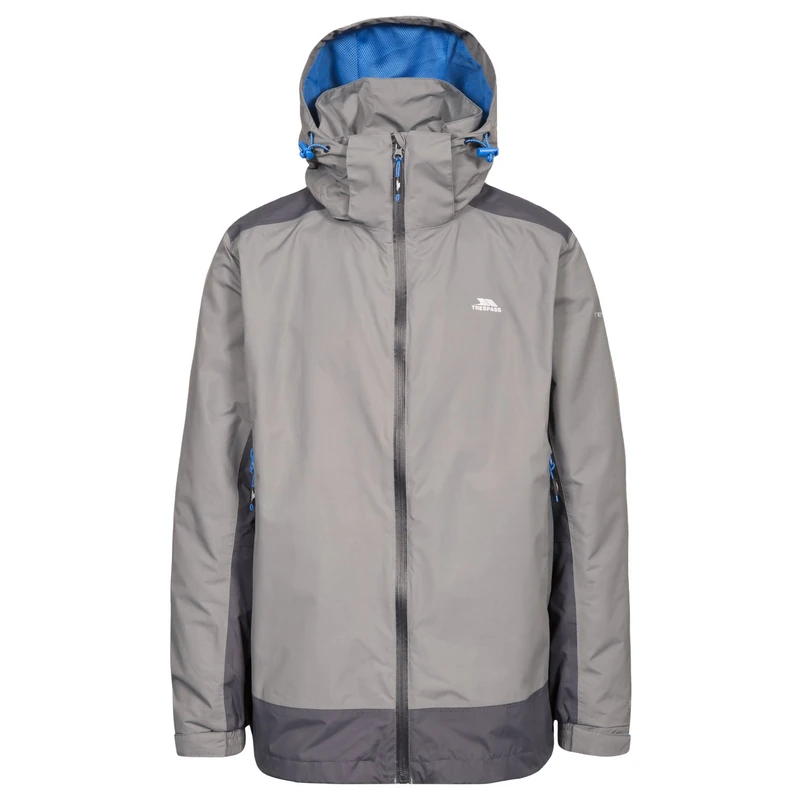 Trespass Waterproof Judah Men's Outdoor Hooded Jacket available in Storm Grey - X-Large