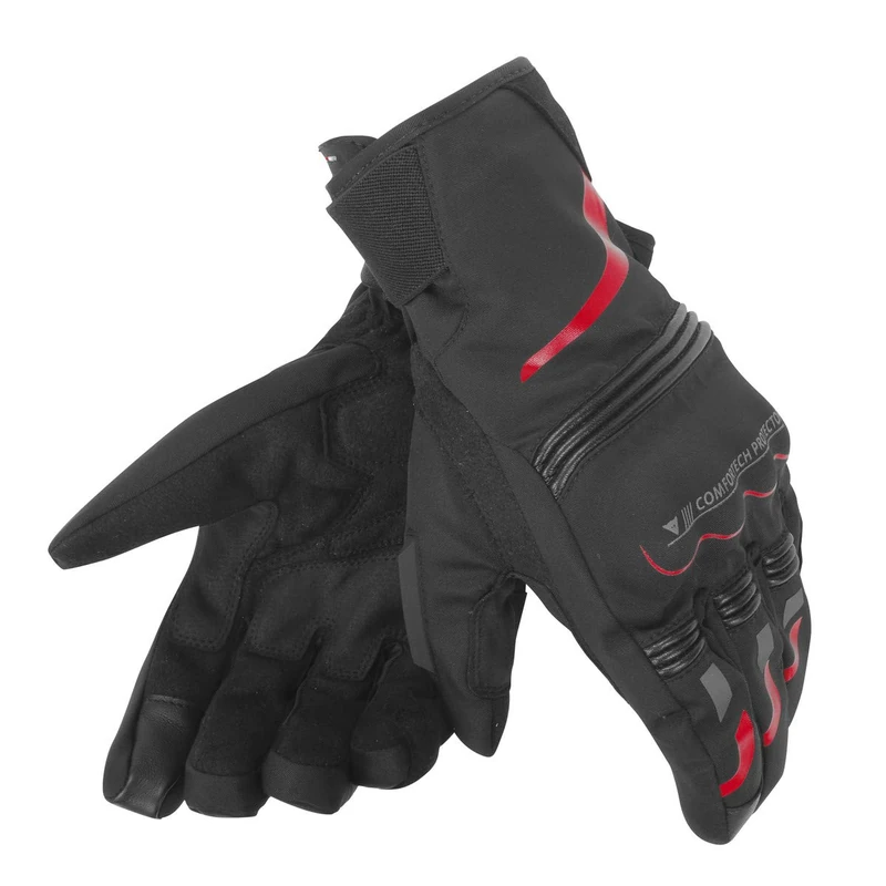 Dainese-TEMPEST UNISEX D-DRY SHORT GLOVES, Black/Red, Size XXS