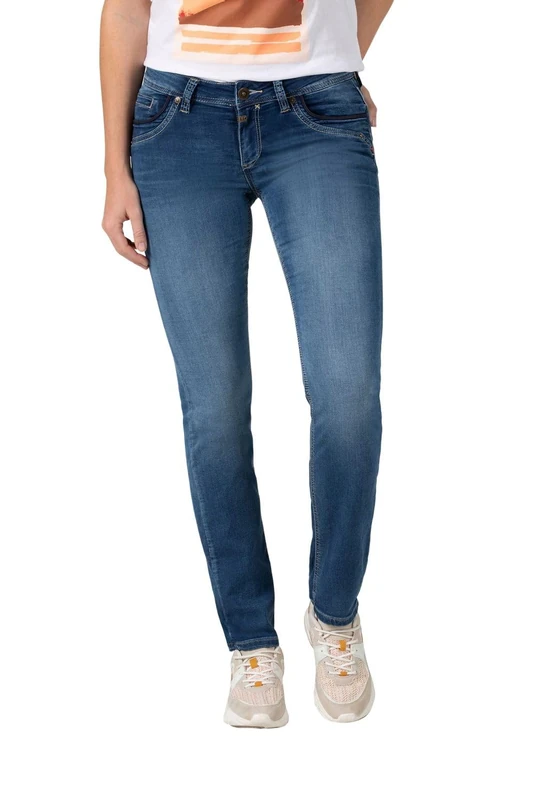 Timezone Women's Slim Tahila Jeans (Straight Leg), Blau (Blue Denim Wash 3041), 25W/32L