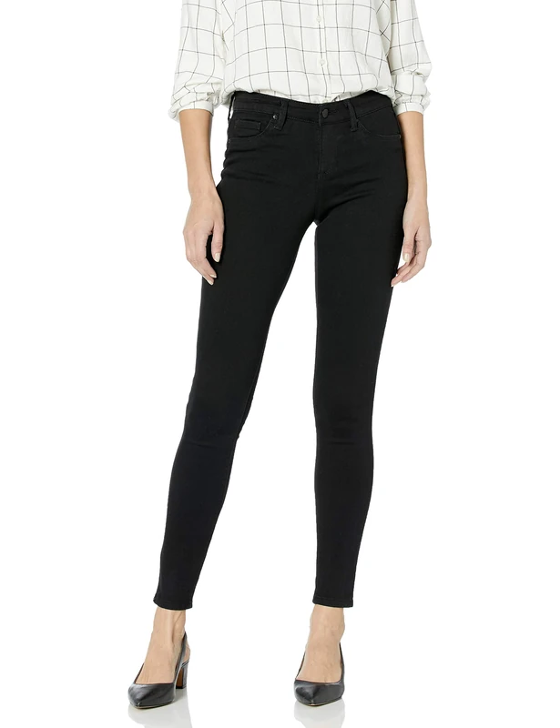 Jessica Simpson Women's Kiss Me Mid Rise Skinny Jean Standard, Olive Dye Black, 25