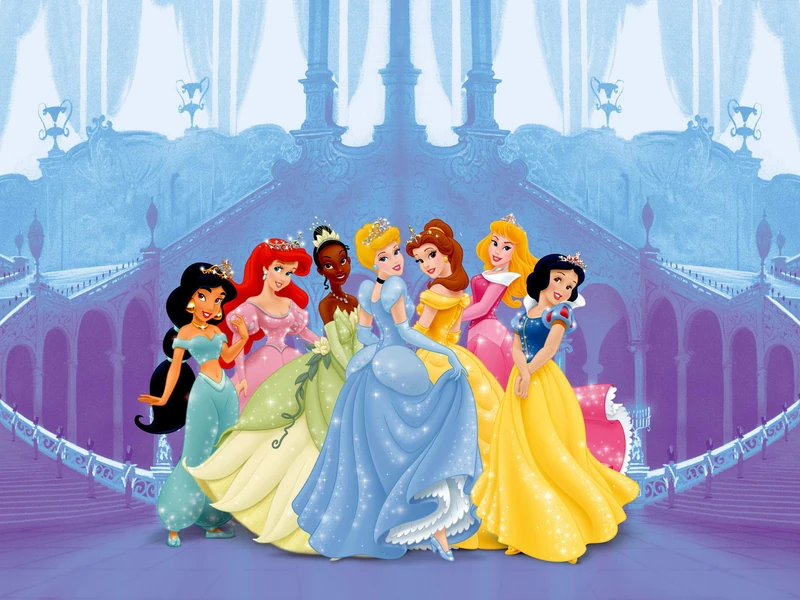 Disney Kids Princess Giant Wall Poster, Non Woven, Multi-Colour, 360 x 270 cm