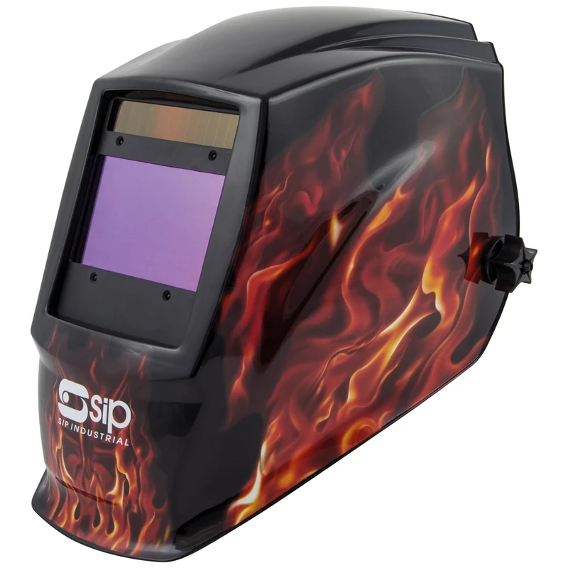 SIP Meteor 2300F Welding Helmet Auto Darkening True Colour HD LCD Solar Powered Flame Headshield