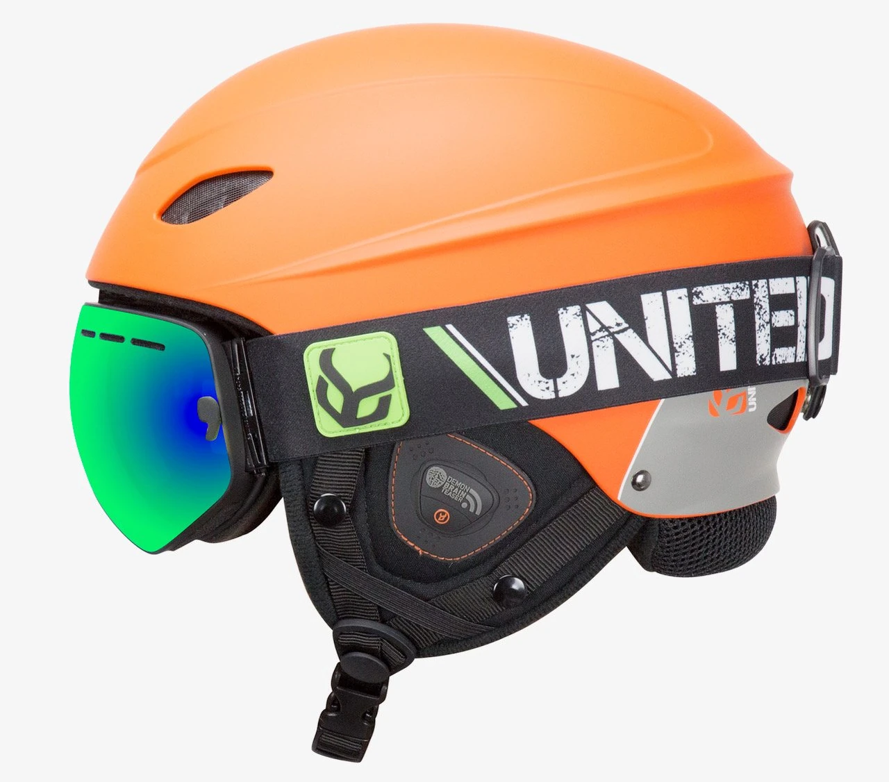 Phantom Helmet with Audio and Snow Supra Goggle (Orange, Small)