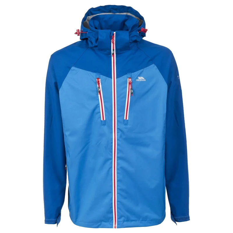 Trespass Waterproof Boone Men's Outdoor Hooded Jacket available in Bright Blue - Medium