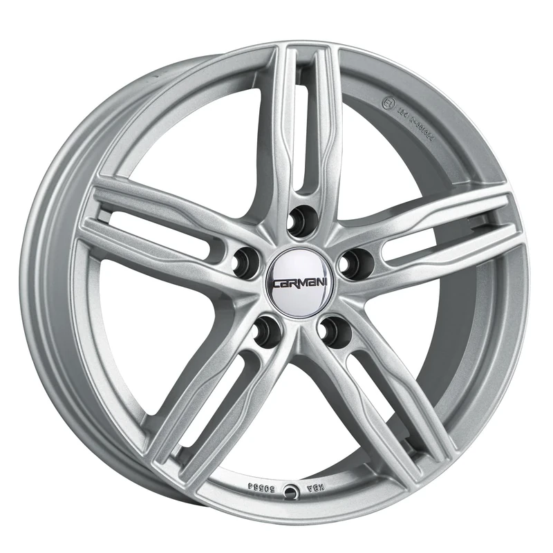Carmani CA146516F145KS Bolt Circle 5.00 x 108.00 Offset 45 Hub Centering 63.40 Design 14 Paul, Crystal Silver