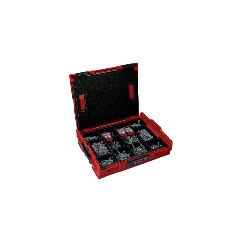 fischer - L-BOXX All Materials - Case of 1052 pieces - Assortment of Universal Nylon Dowels, Metal Dowels for Hollow Body and Plasterboard, Wood Screws and Forests