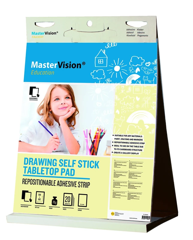 Bi-Office MasterVision Education Drawing Tabletop Pad, 20 Sheets - 70 gr/m2 paper, 58,5 x 50 cm