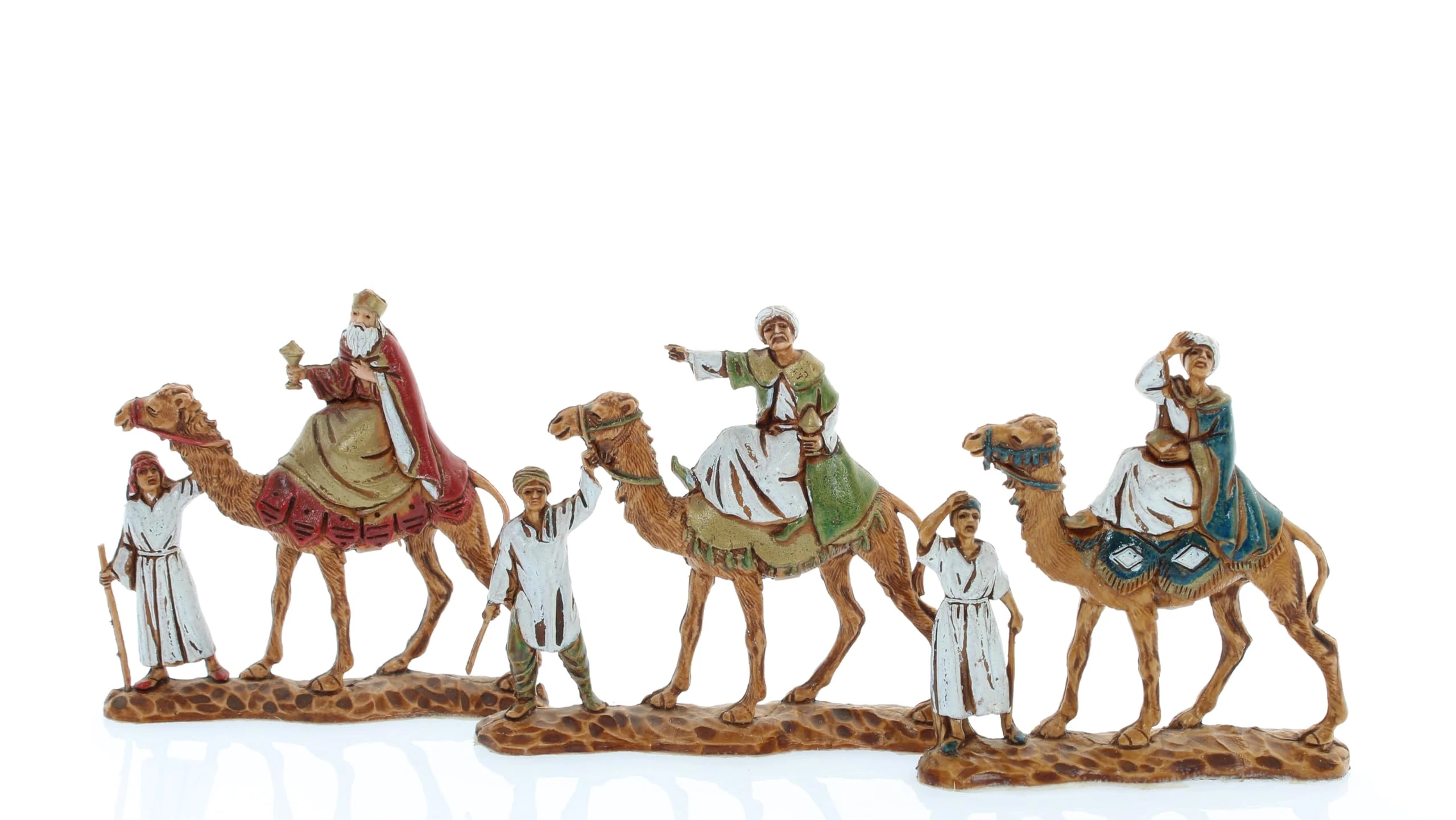 Moranduzzo Three Wise Men on Camel Suitable for 1.38 inch Crib Scale 1:50 – MICRO 1.38" – Indestructible Figurine, 18th Century Style, Hand-Finished, Sculptor M. Landi, Made in Italy