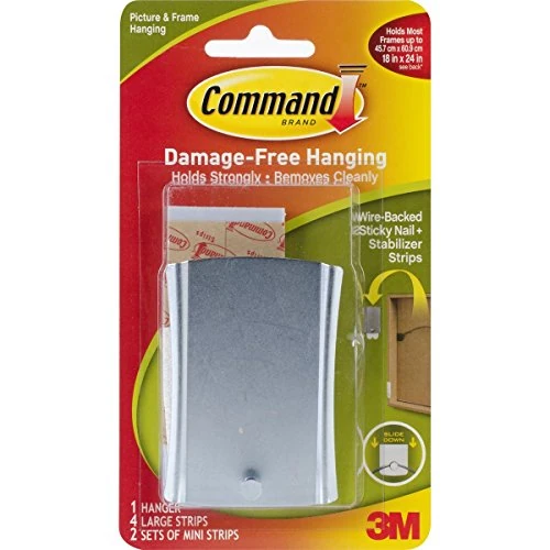 Command Universal Picture Hanger w/ Stabilizer Strips, Jumbo, 3-Hanger