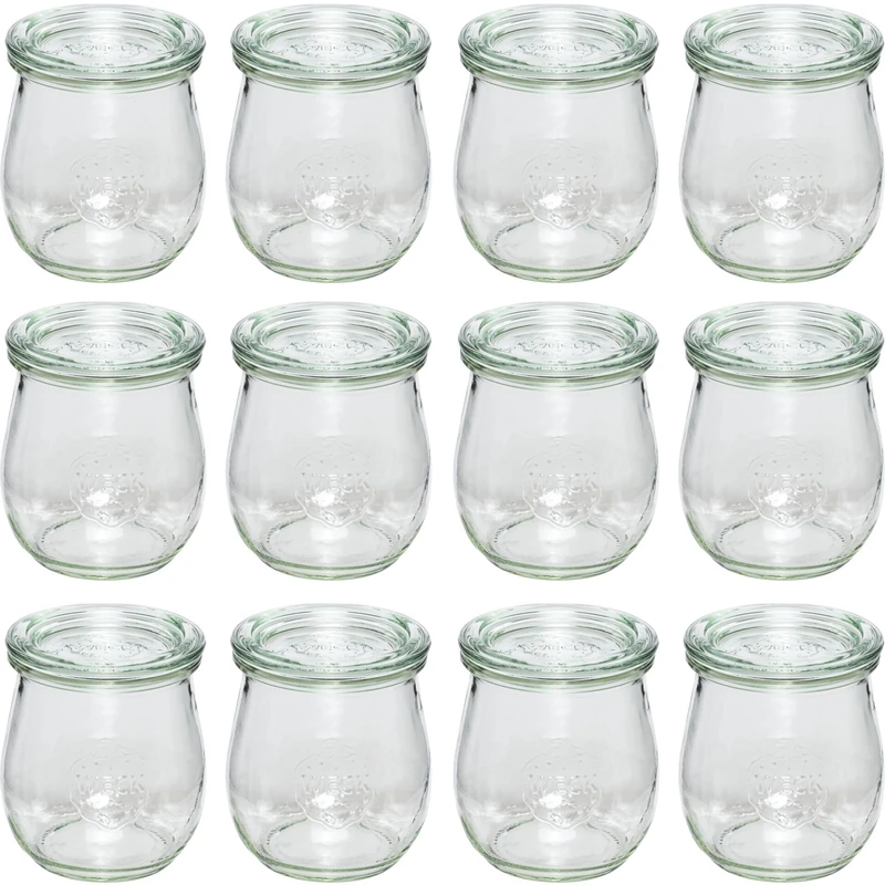 Weck Preserving jars with glass lids, capacity: 220 ml, tulip shape, pack of 12.