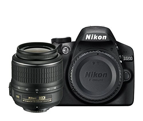 Nikon D3200 Digital SLR with 18-55mm VR II Lens Kit - Black (24.2 MP) 3.0 inch LCD (Renewed)