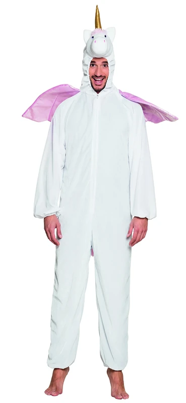 Boland 88061 Adult Unicorn Onesie Costume White
