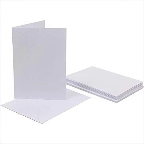 100 x C5/A5 White Card Blanks & Envelopes by Cranberry