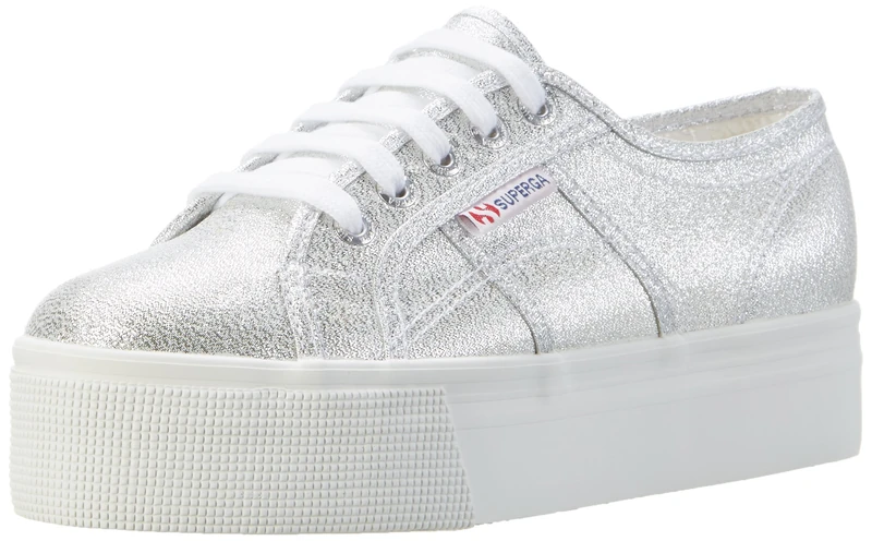 Superga Women's 2790-lamew Sneaker, Silver (silver), 3.5 UK