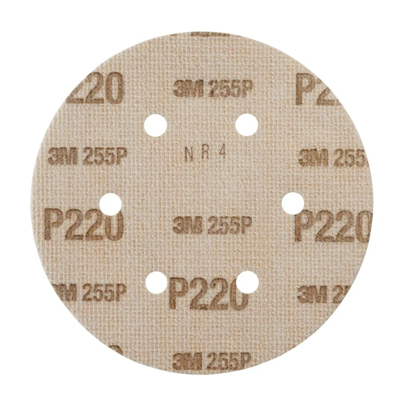 3M HookitTM Paper Disc 255P, 150 mm, 6 Hole LD600A, P220, 100 - Discs/Box