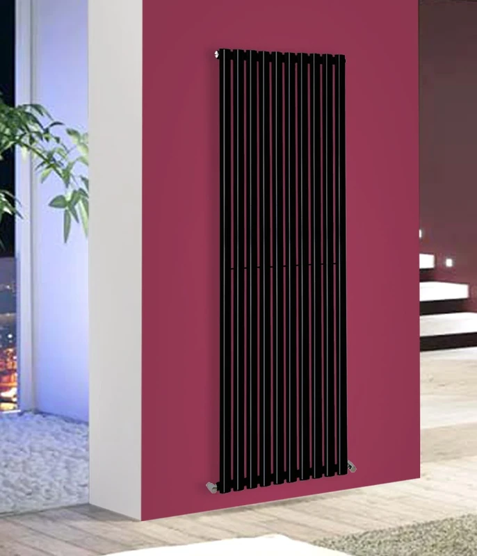 NRG Premium Black Oval Single Panel Designer Radiator 1800x590mm Central Heating