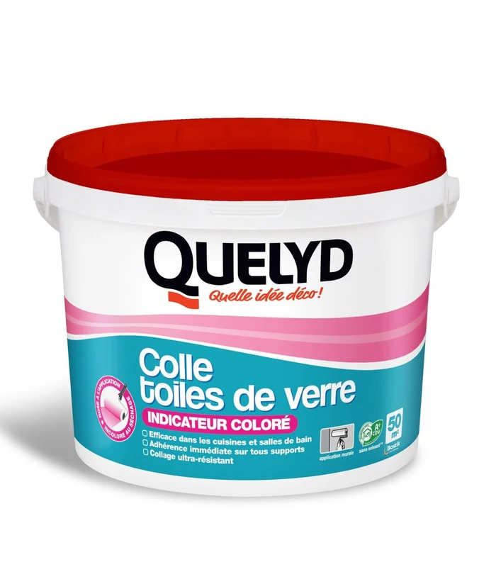 Quelyd 30601715 Glass Canvas Glue with Coloured Indicator Paste, Pink - Image 1