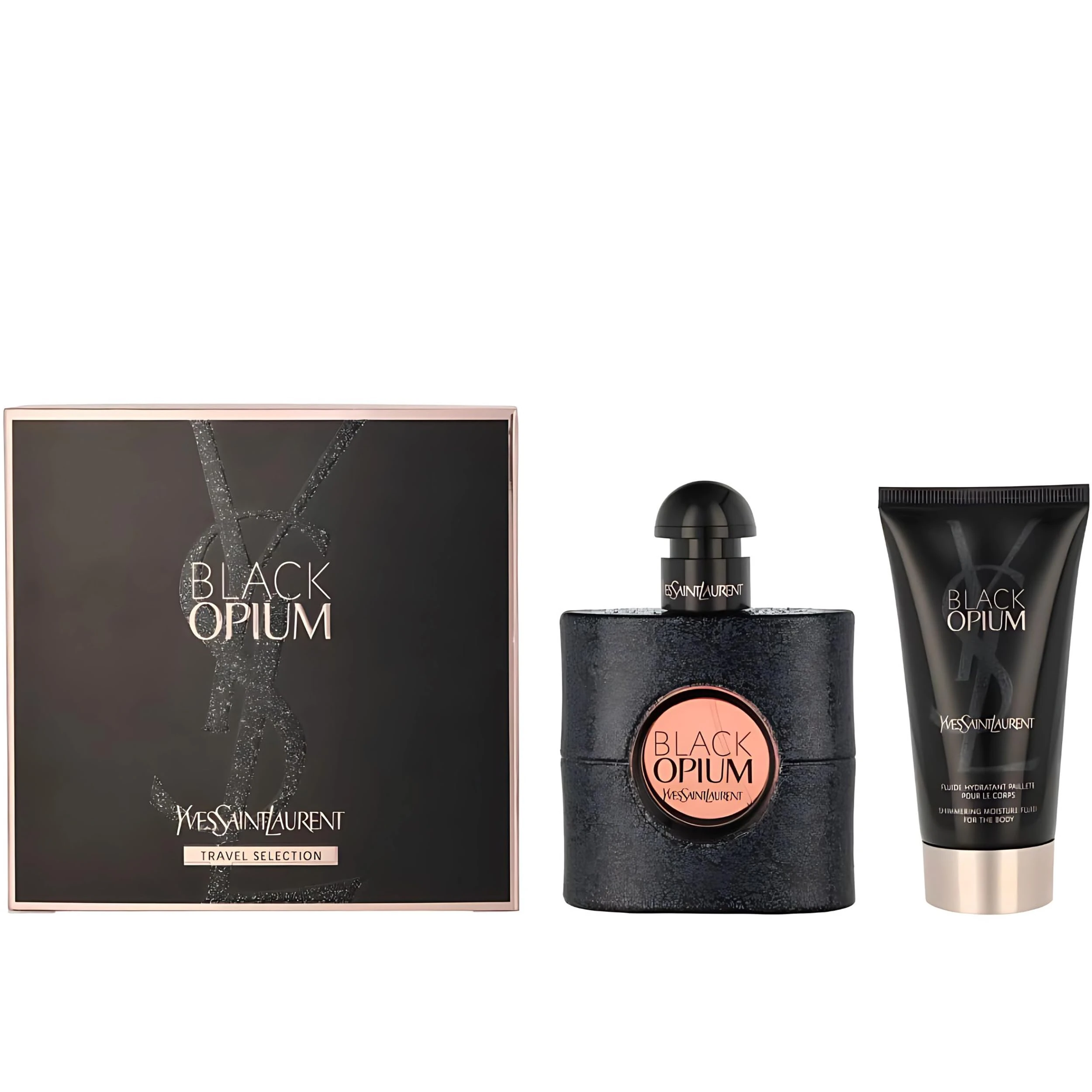 Yves Saint Laurent Black Opium Eau de Parfum Spray 50ml & Shimmering Moisturising Fluid 50ml