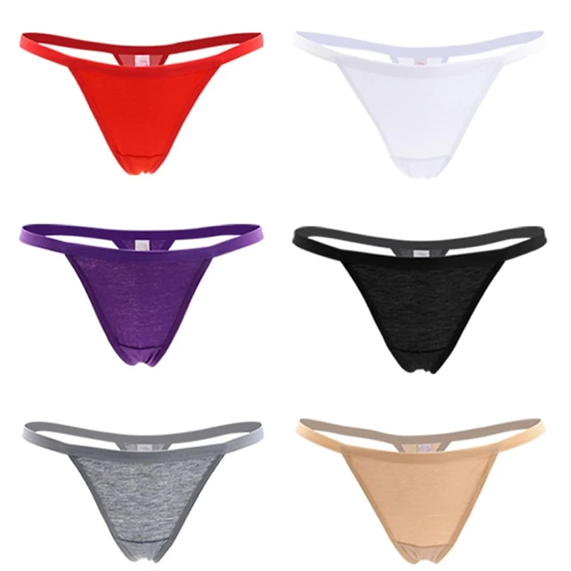 Closecret Women’s Sexy Panties Cotton Thongs Pack of 6pcs G-String in 6 Colors (XXS/XS(Waist:60-66cm))
