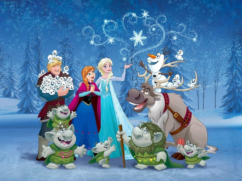 Disney Kids Frozen Giant Wall Poster, Non Woven, Multi-Colour, 360 x 270 cm