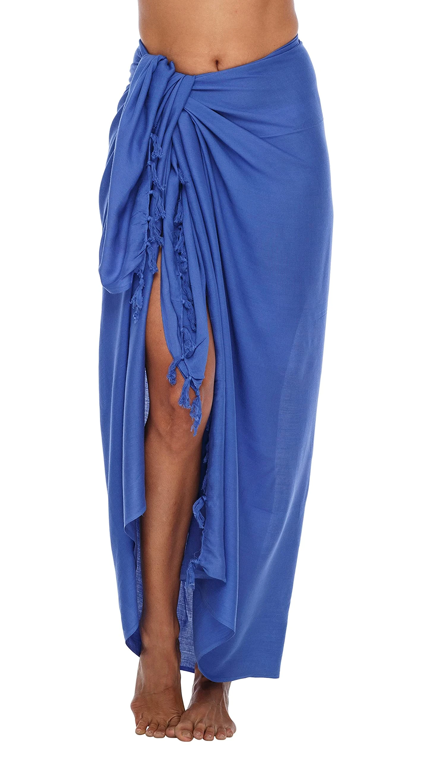 SHU-SHI - Beach Sarong - For Women - Swimsuit Pareo Cover-Up - One Size - Azure Blue