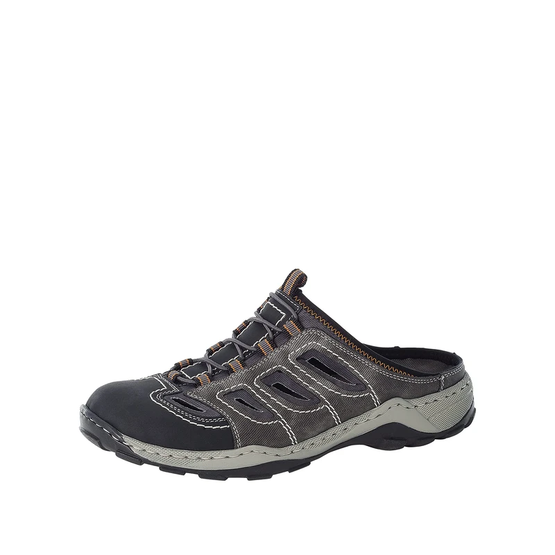 Rieker Men's 08096 Slippers, Grey Black Smoke Smoke 00, 41 EU