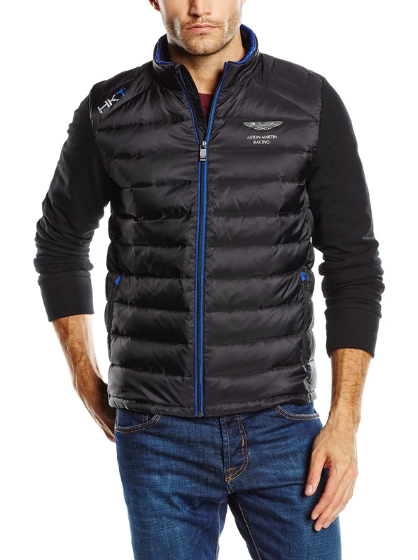 Hackett London Men's AMR Nylon Quilt Jacket, Navy, Medium