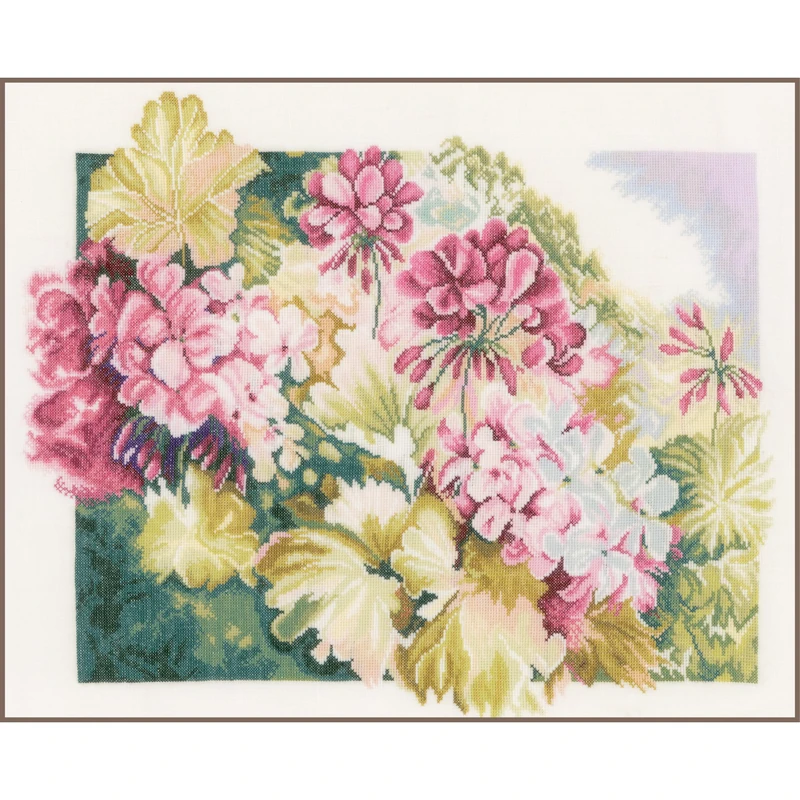 Lanarte Geraniums (Linen), NA, 49 x 41cm - Image 1