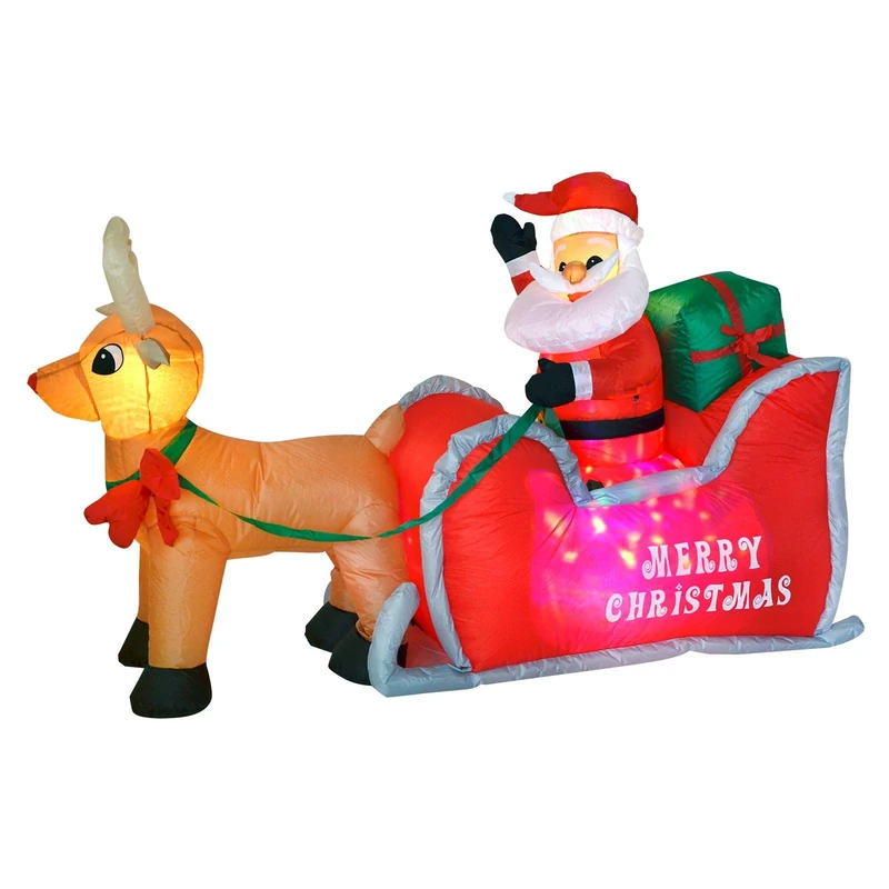 Mr Crimbo 4ft x 6ft Inflatable Santa & Sleigh