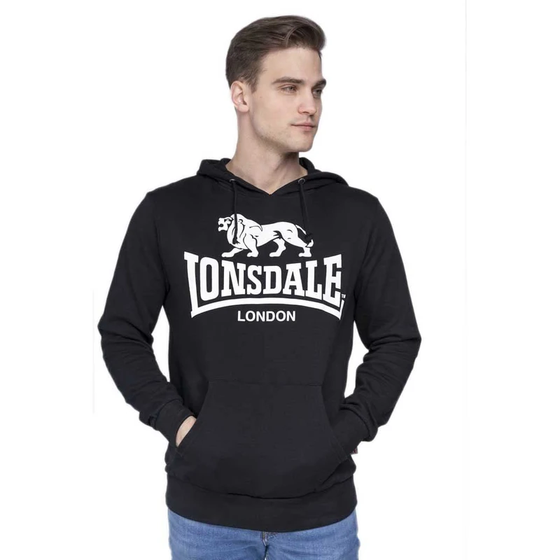 Lonsdale London Men's Gosport 2 hoodie, mens, Hooded Sweatshirt, 113027, black, XXX-Large - Image 1