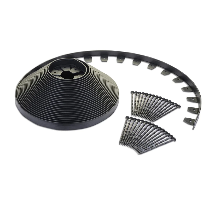 Easyflex Heavy Duty No-Dig Edging Kit - 100ft., Black