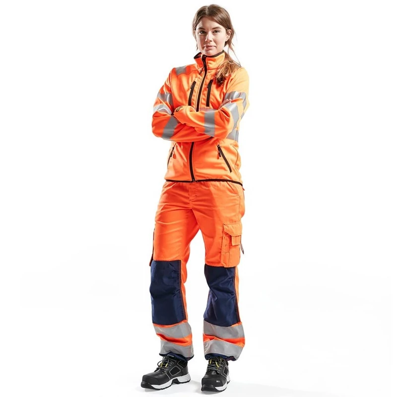 Blakläder 715518115389C42 Size C42 "High-Vis" Ladies Trousers without Nail Pockets - Orange/Navy Blue