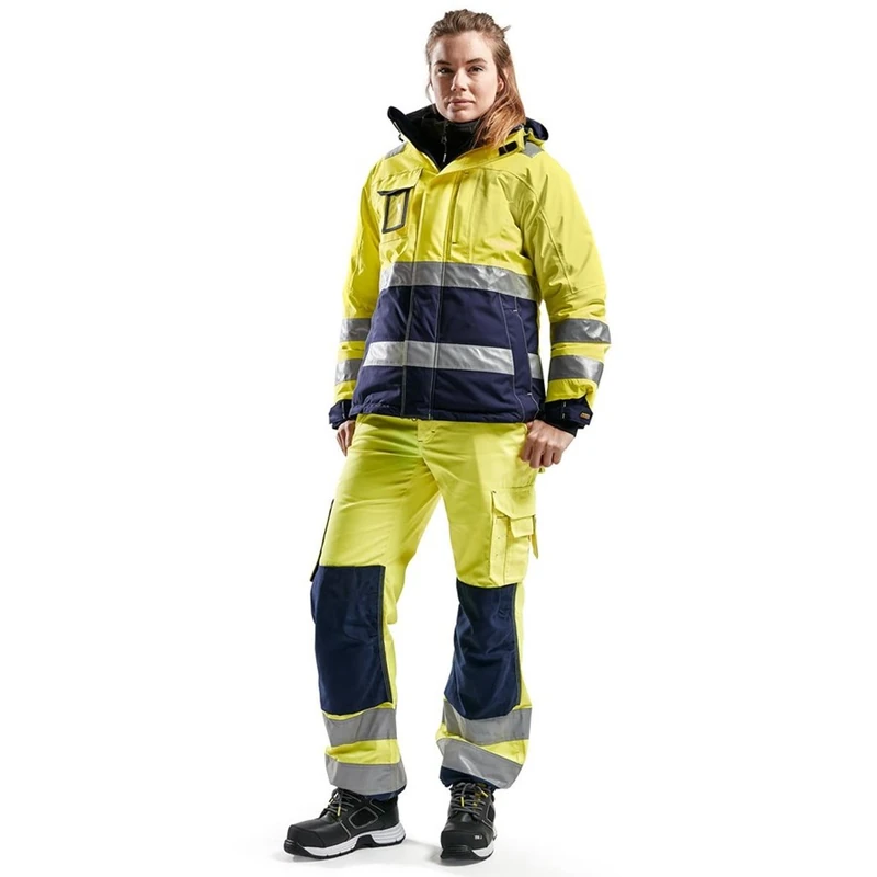 Blakläder 715518113389C38 Size C38 "High-Vis" Ladies Trousers without Nail Pockets - Yellow/Navy Blue