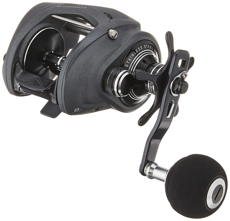 Okuma Komodo SS Large Capacity Low Profile Baitcaster, KDS-463P, 130 yds-30LB, Power Handle, Grey