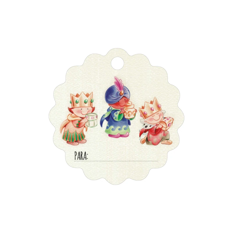 Mopec Round Wavy Card with Wise Men, Pack of 28, Paper, White, 2 x 4 x 4 cm