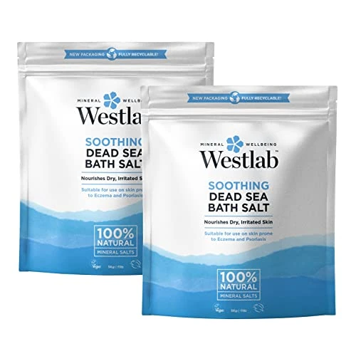 Westlab - Soothing Dead Sea Salt - 10kg Resealable Pouch - 100% Natural, Pure & Unscented Mineral Salts - Nourishes & Soothes Dry, Irritated Skin