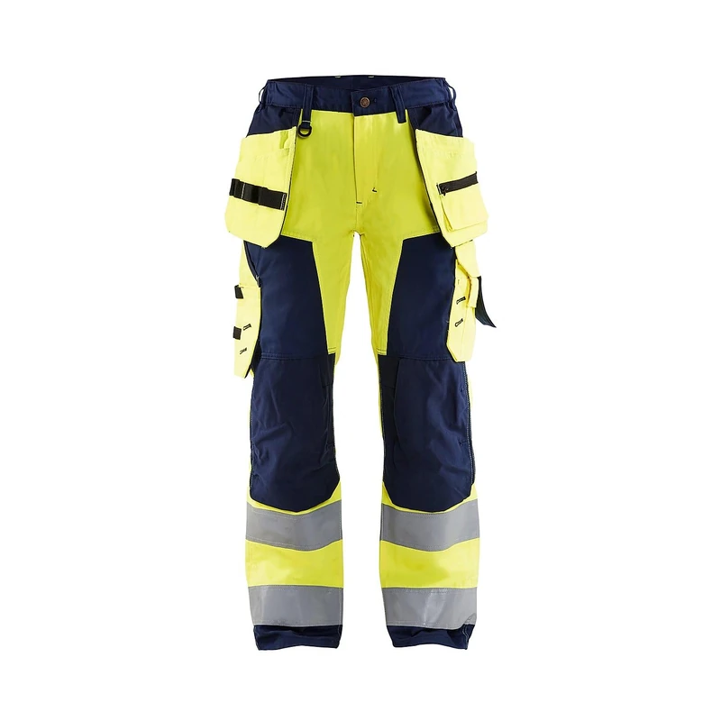 Blakläder 715618113389D20 Size D20 "High-Vis" Ladies Trousers with Nail Pockets - Yellow/Navy Blue