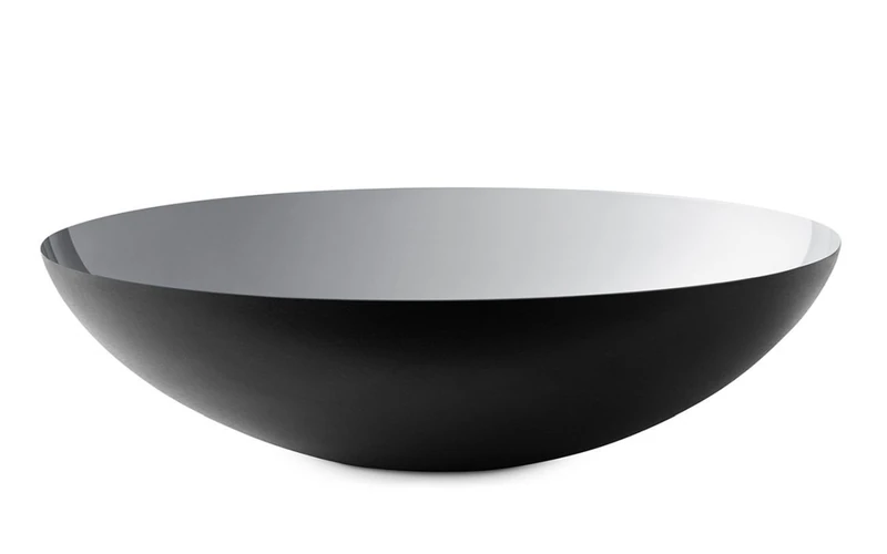 Norman Copenhagen Krenit Decorative Bowl, Steel, Silver, Height 12 x Diameter 38 cm - Image 1