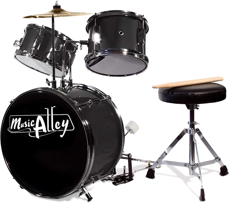 Music Alley Junior Drum Kit with Drum Stool & Drumsticks