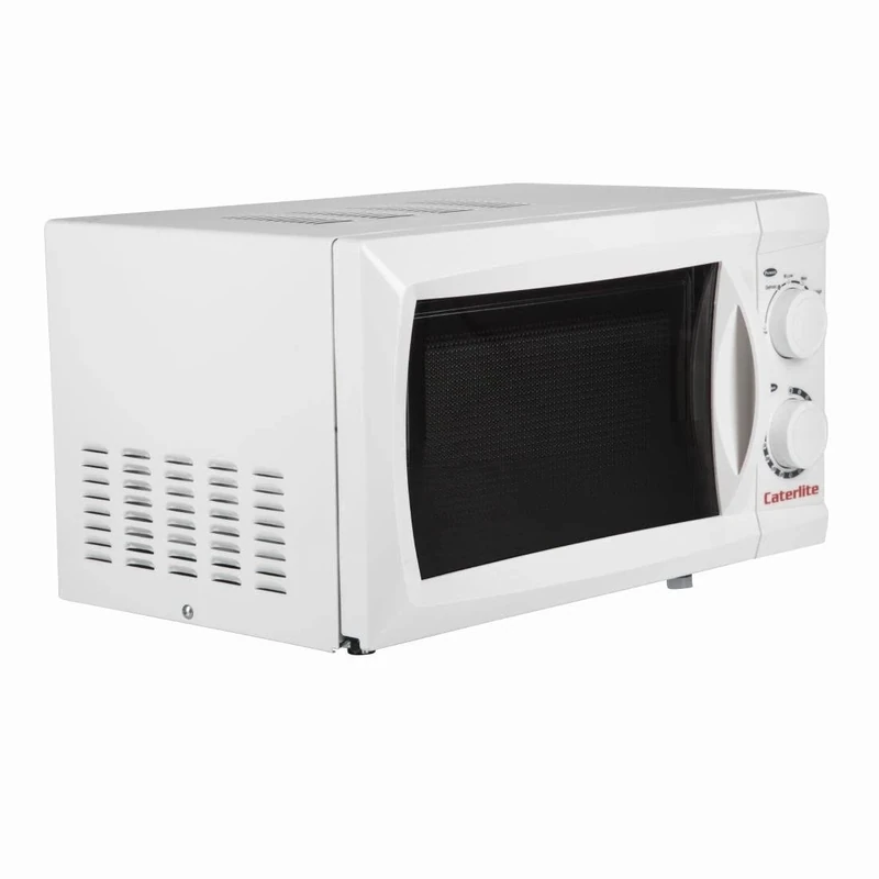 Caterlite Compact Microwave Oven 700W Steel 6 Power Levels Kitchen Cooker