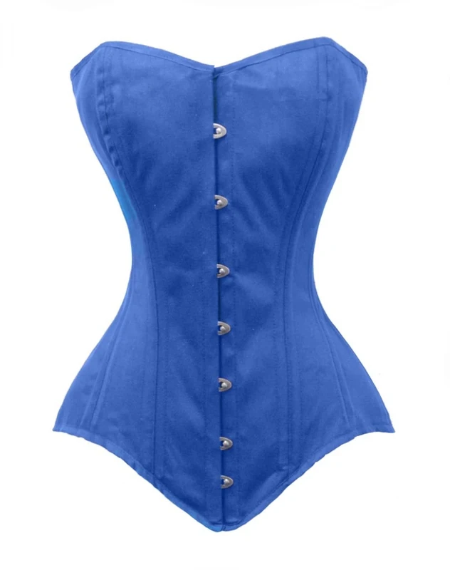 luvsecretlingerie Heavy Duty 26 Double Steel Boned Waist Training Cotton Longline Overbust Tight Shaper Corset