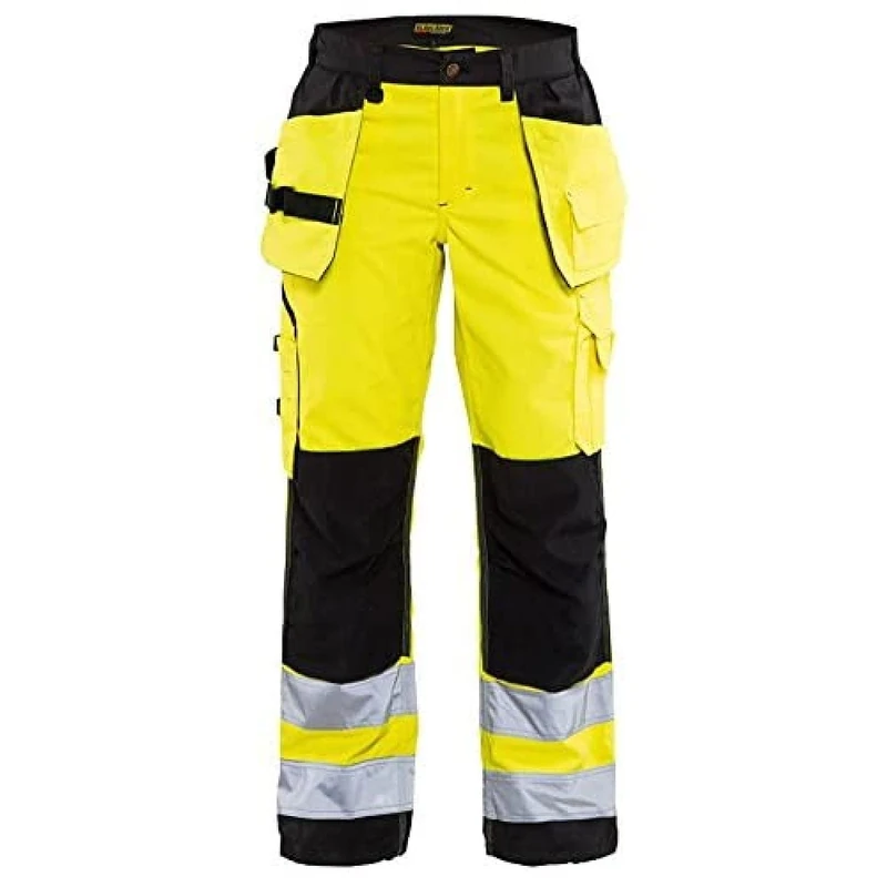Blakläder 715618113399C42 Size C42 "High-Vis" Ladies Trousers with Nail Pockets - Yellow/Black
