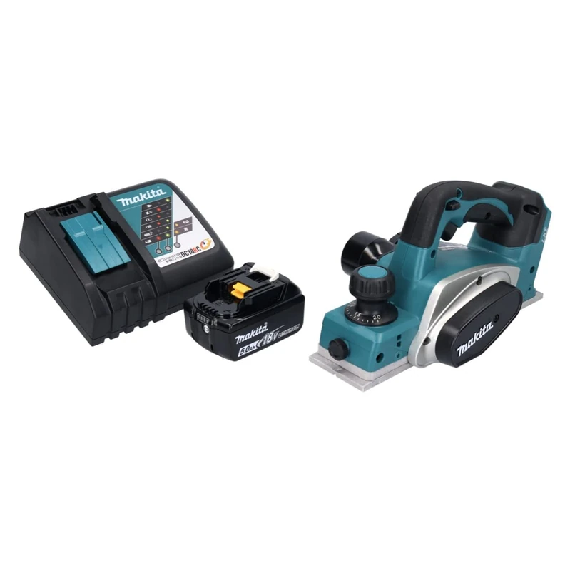 Makita DKP180Z LXT 18V Li-Ion Planer 82mm with 1 x 5.0Ah BL1850 Battery & DC18RC Charge