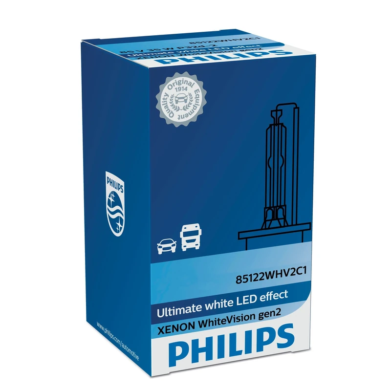 PHILIPS D2R LED Effect, Uniform White Light, Up to 120% More Visibility 85126WHV2C1